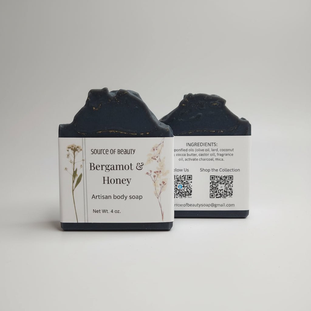 Bergamot & Honey artisan body soap - Source of Beauty.