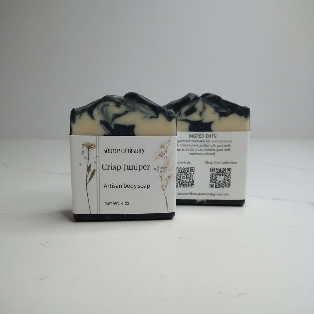 Crisp Juniper Goat milk artisan body soap - Source of Beauty.