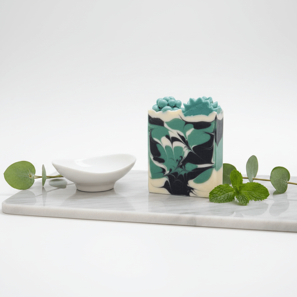 Eucalyptus and Mint artisan body soap (vegan) - Source of Beauty.