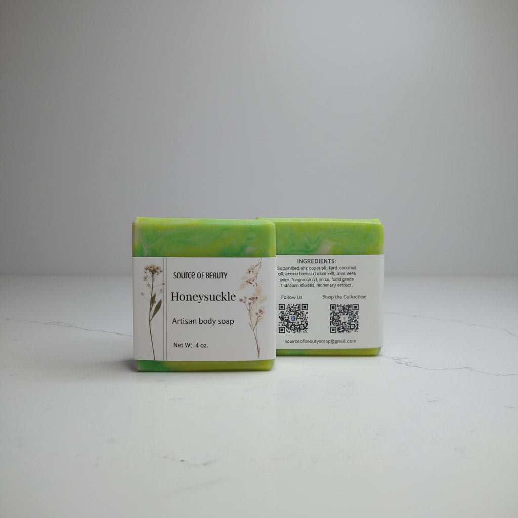 Honeysuckle artisan body soap with aloe vera juice - Source of Beauty.