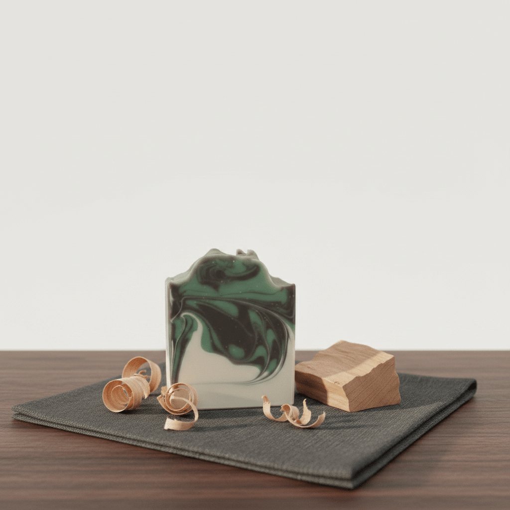 Leather & Sandalwood artisan body soap (vegan) - Source of Beauty.