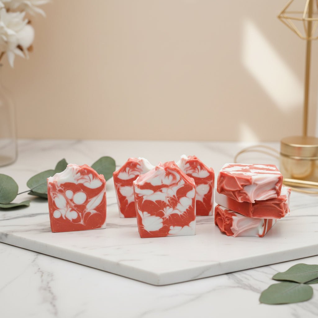 Sugared Strawberry artisan body soap with aloe vera juice - Source of Beauty.
