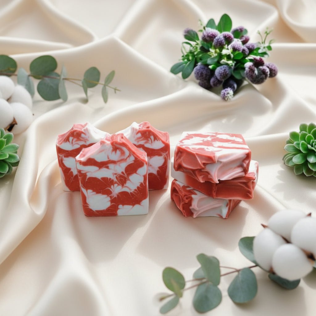 Sugared Strawberry artisan body soap with aloe vera juice - Source of Beauty.